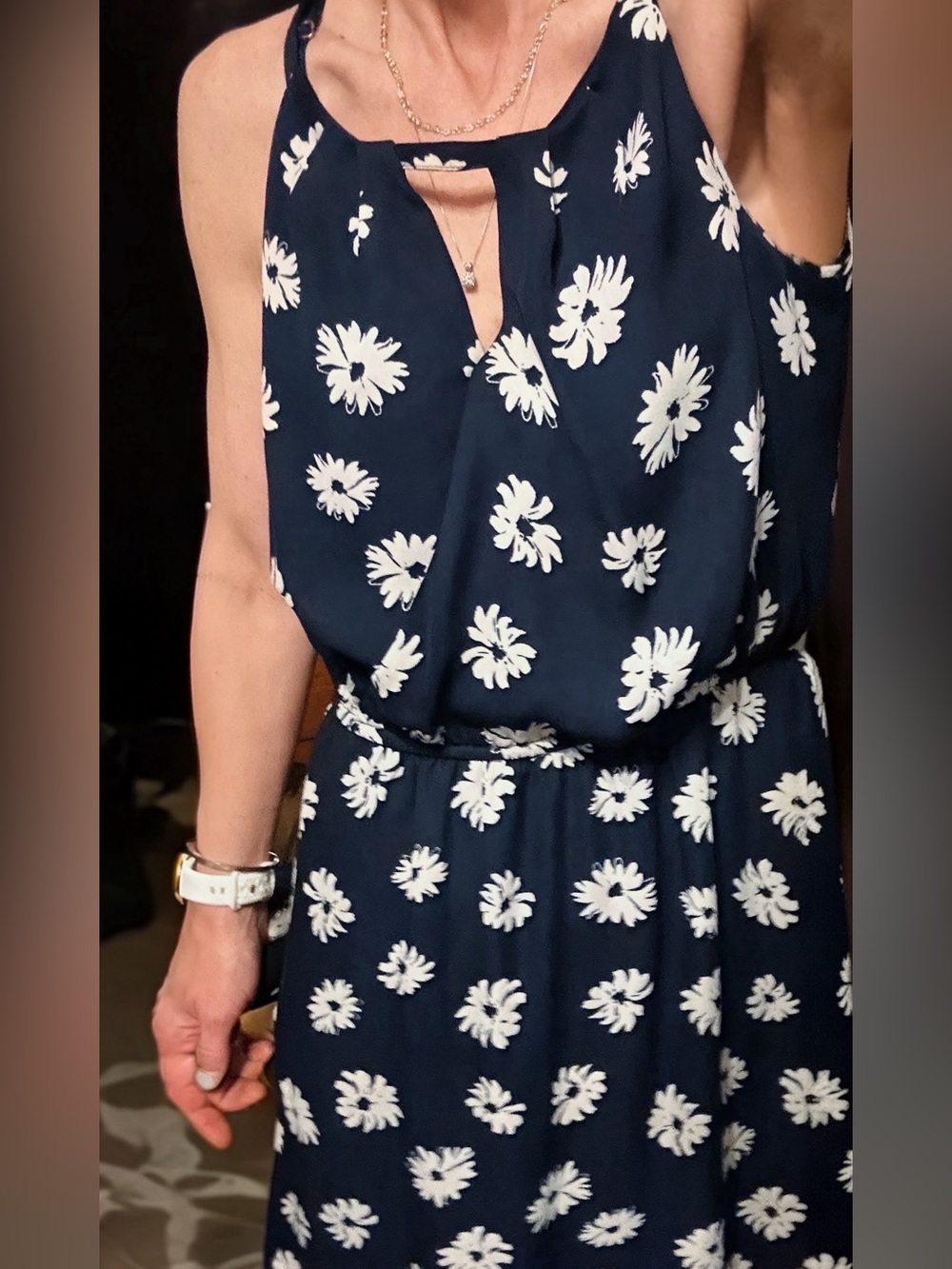 Maurices Black Dress with White Daisy Print Size Small